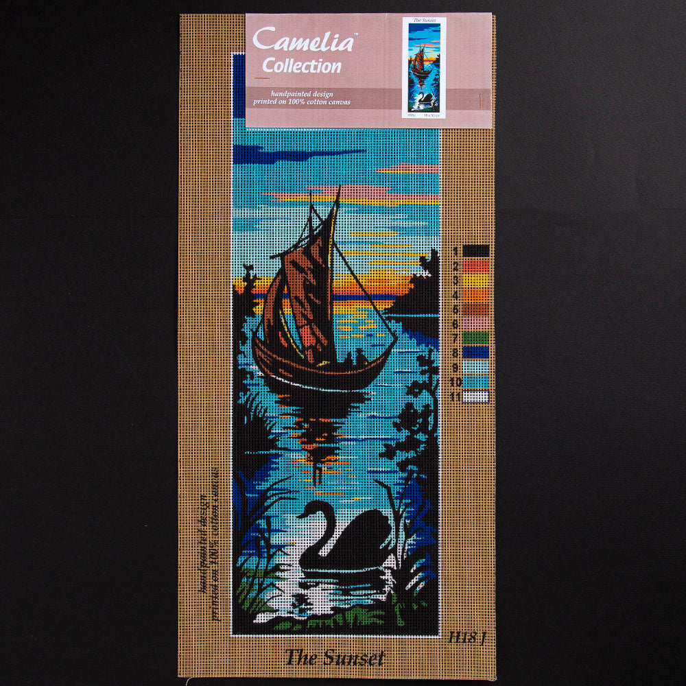 ORCHİDEA 18x50 cm Gün Batımı Baskılı Goblen H18J